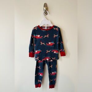Christmas Carters Two Peice Navy and Red Santa Pajama Set